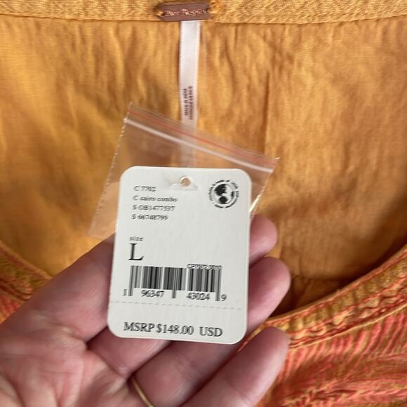 FREE PEOPLE Embroidered Iggie Woven Crop Top Cairo Combo - Picture 8 of 14